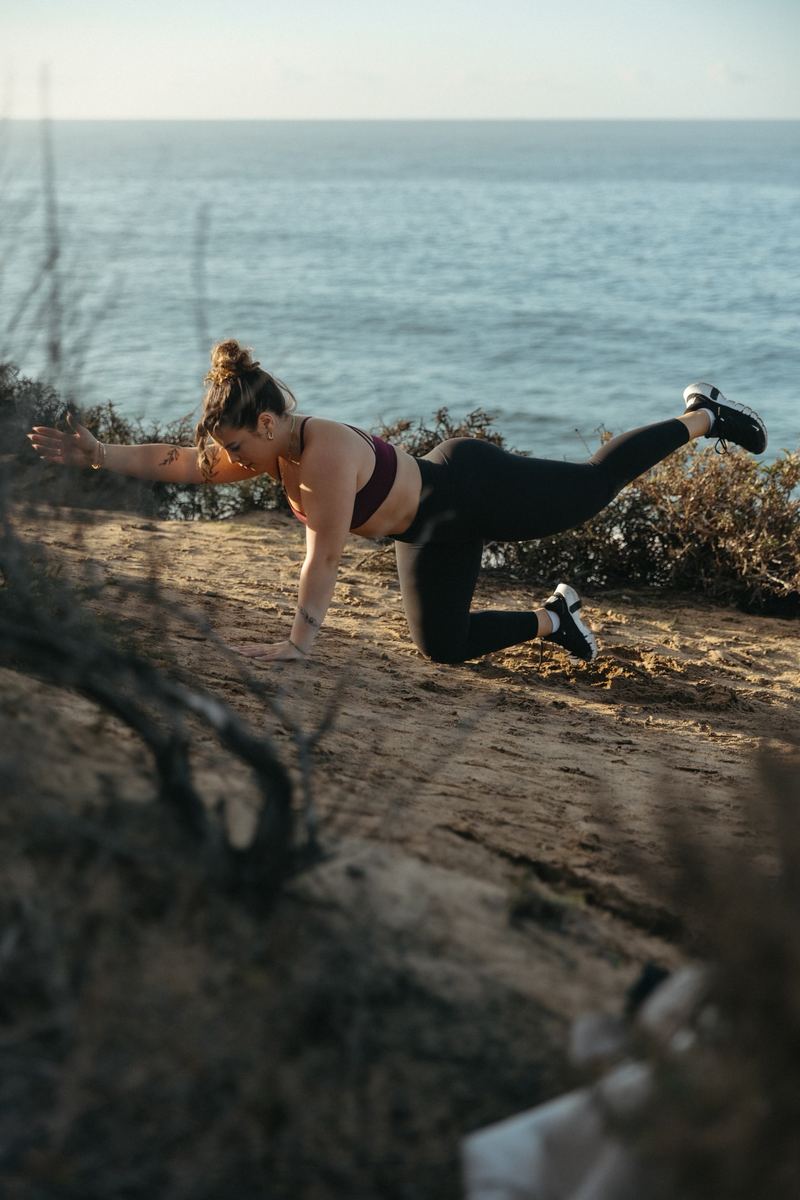Jaz Margalef training by the ocean