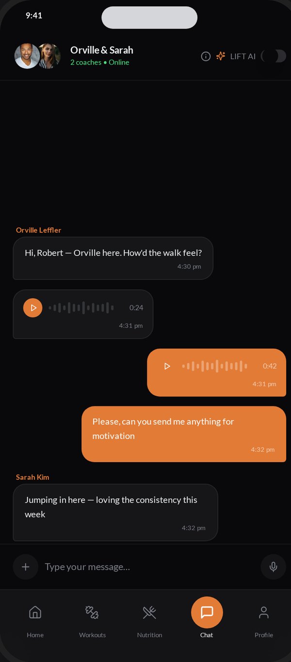 Client chat with voice notes