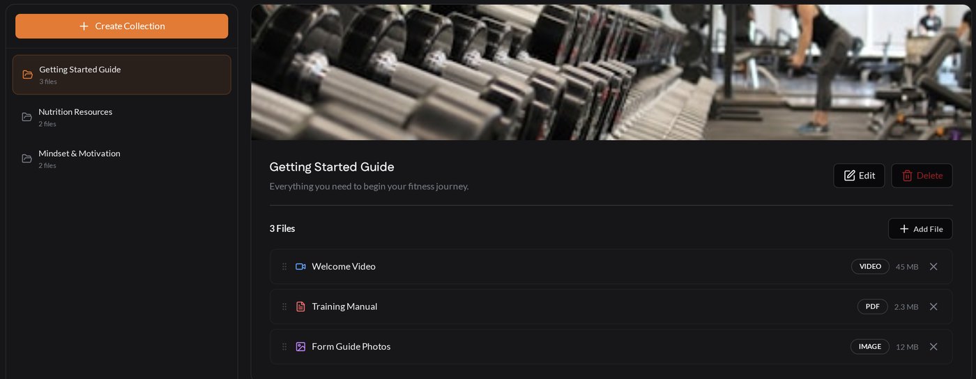 Collections with a getting started guide