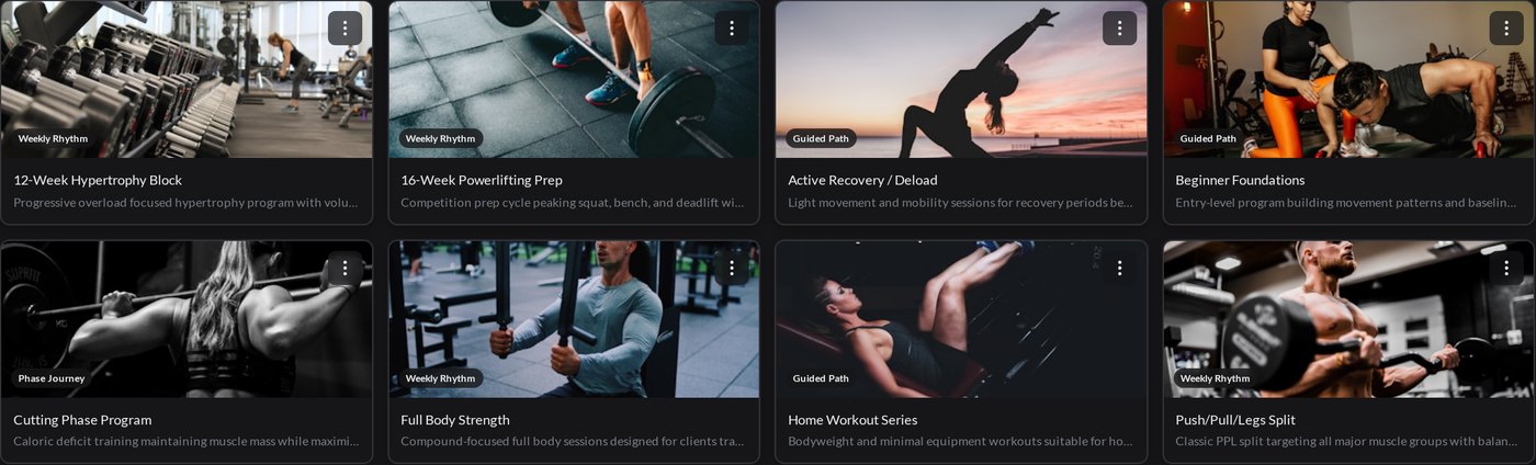 Workout program library